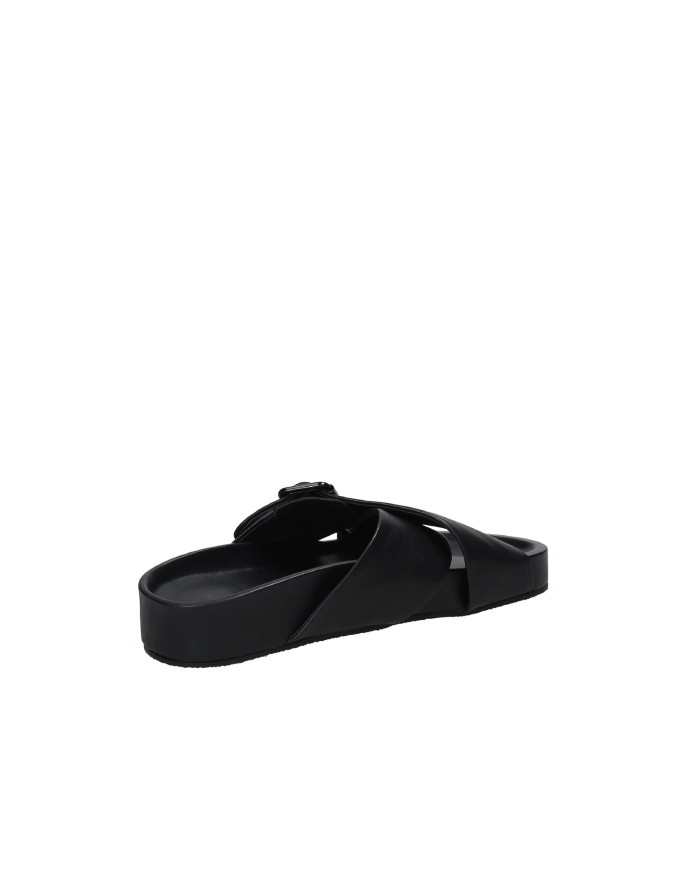 JVAM June Sandalo fussbet con zeppa piatta in nappa Nero