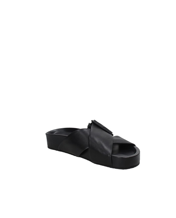 JVAM June Sandalo fussbet con zeppa piatta in nappa Nero