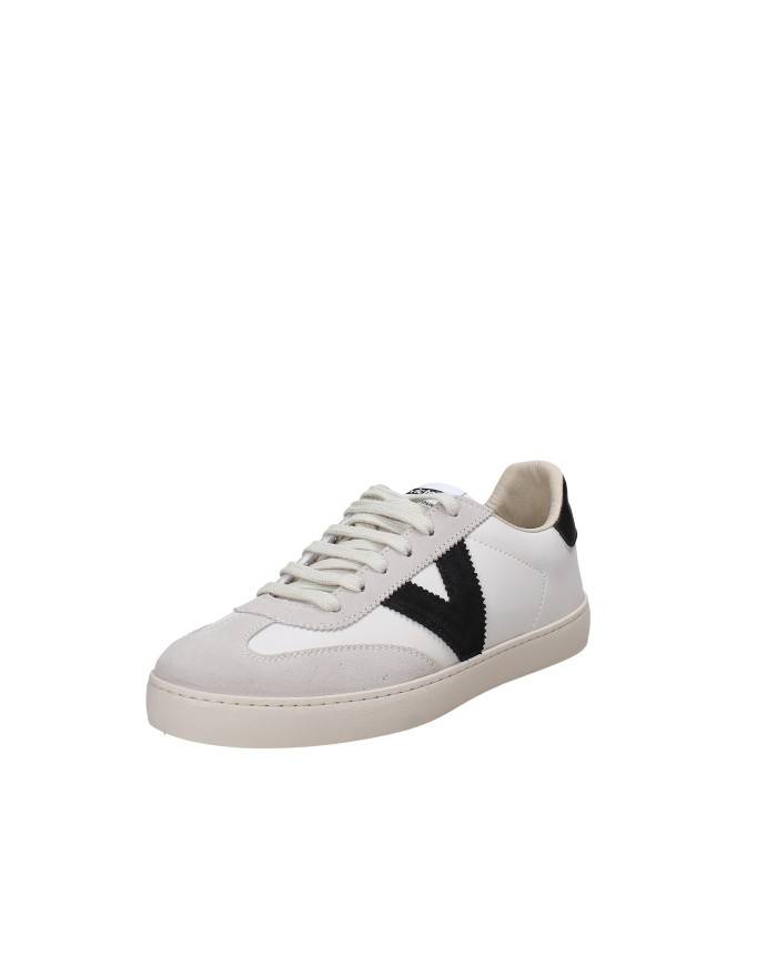 Victoria 1126184 Sneaker basse in pelle e camoscio Nero e Sabbia