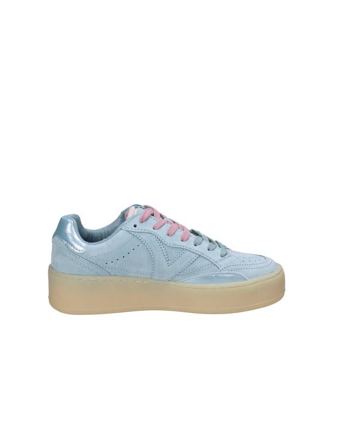 Victoria 1265100 Sneaker da donna con plateau in camoscio Celeste