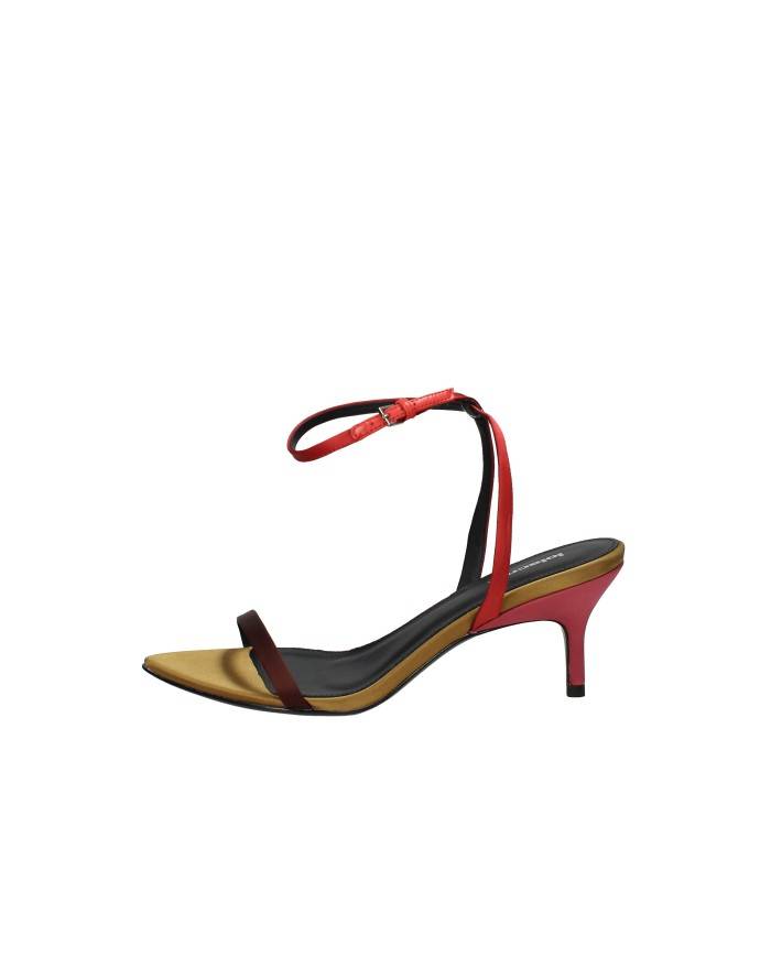 Lola Cruz 119z75bk Sandali alti slingback in raso Testa Moro e Arancio