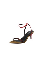 Lola Cruz 119z75bk Sandali alti slingback in raso Testa Moro e Arancio