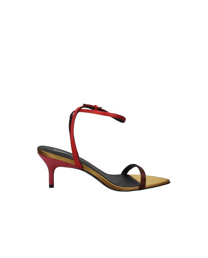 Lola Cruz 119z75bk Sandali alti slingback in raso Testa Moro e Arancio