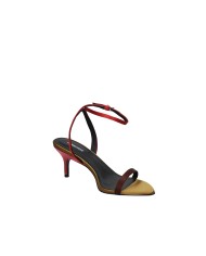Lola Cruz 119z75bk Sandali alti slingback in raso Testa Moro e Arancio