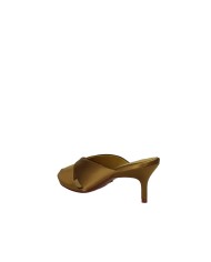 Lola Cruz 123z75bk Sandali alti scalzati in pelle e raso Senape