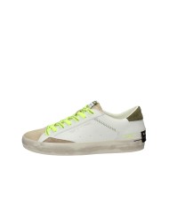 Crime London distressed.19001 Sneaker basse da uomo in pelle Beige e Bianco
