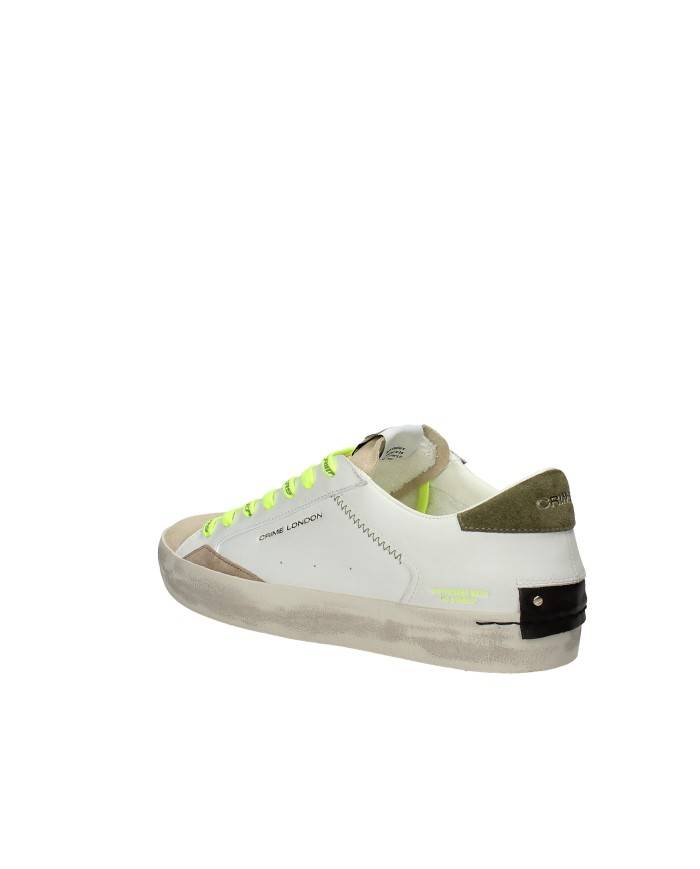 Crime London distressed.19001 Sneaker basse da uomo in pelle Beige e Bianco