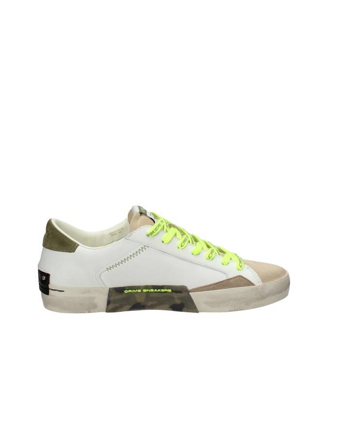 Crime London distressed.19001 Sneaker basse da uomo in pelle Beige e Bianco