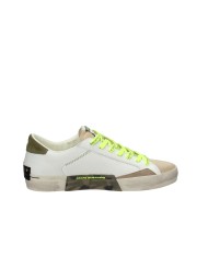 Crime London distressed.19001 Sneaker basse da uomo in pelle Beige e Bianco
