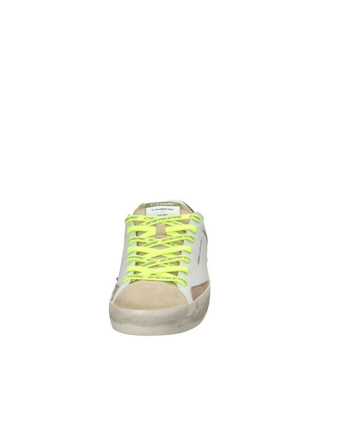 Crime London distressed.19001 Sneaker basse da uomo in pelle Beige e Bianco