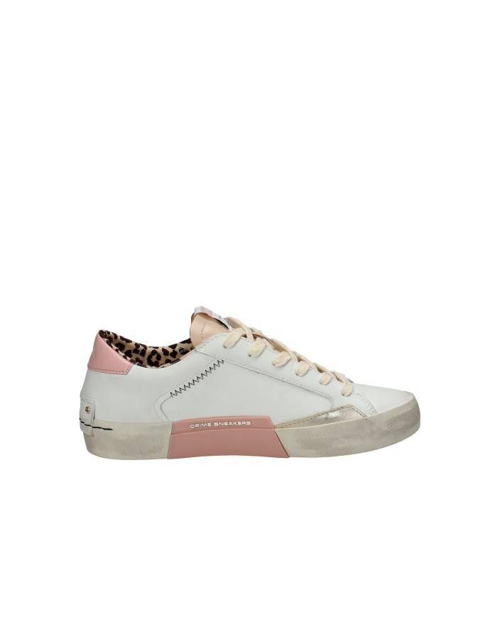 Crime London Distressed.29008 Sneaker basse da donna in pelle Bianco e Nude