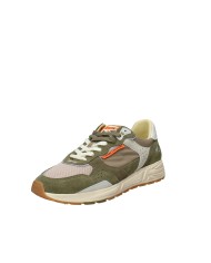Crime London rush.19603 Sneaker da corsa uomo in pelle tessuto e mesch Verde Militare