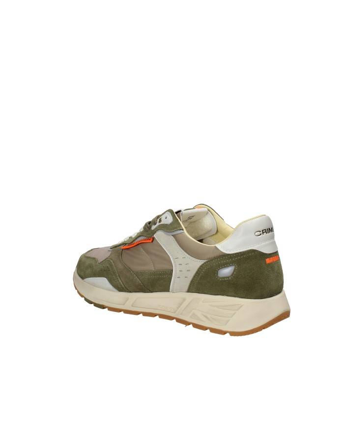 Crime London rush.19603 Sneaker da corsa uomo in pelle tessuto e mesch Verde Militare
