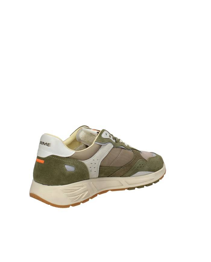 Crime London rush.19603 Sneaker da corsa uomo in pelle tessuto e mesch Verde Militare