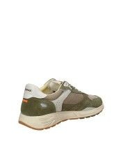 Crime London rush.19603 Sneaker da corsa uomo in pelle tessuto e mesch Verde Militare