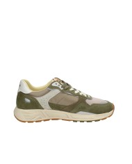 Crime London rush.19603 Sneaker da corsa uomo in pelle tessuto e mesch Verde Militare