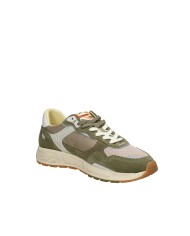 Crime London rush.19603 Sneaker da corsa uomo in pelle tessuto e mesch Verde Militare