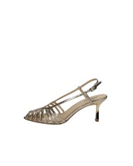 Lola Cruz 134z51bk Sandali alti slingback in pelle laminata Platino