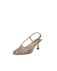 Lola Cruz 134z51bk Sandali alti slingback in pelle laminata Platino