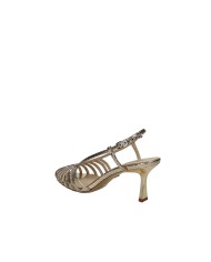 Lola Cruz 134z51bk Sandali alti slingback in pelle laminata Platino