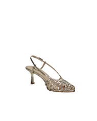 Lola Cruz 134z51bk Sandali alti slingback in pelle laminata Platino
