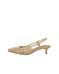 Bibi Lou 774Z69hg Décolleté slingback in pelle e tessuto Beige