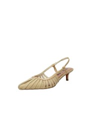Bibi Lou 774Z69hg Décolleté slingback in pelle e tessuto Beige