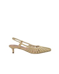 Bibi Lou 774Z69hg Décolleté slingback in pelle e tessuto Beige