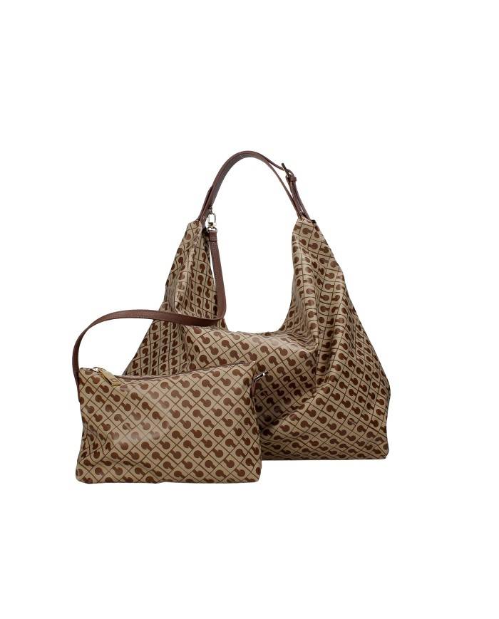 Gherardini gh1020 Borsa a spalla con pochette in tessuto softy Tabacco