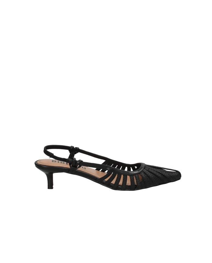 Bibi Lou 774Z69hg Décolleté slingback in pelle e tessuto Nero
