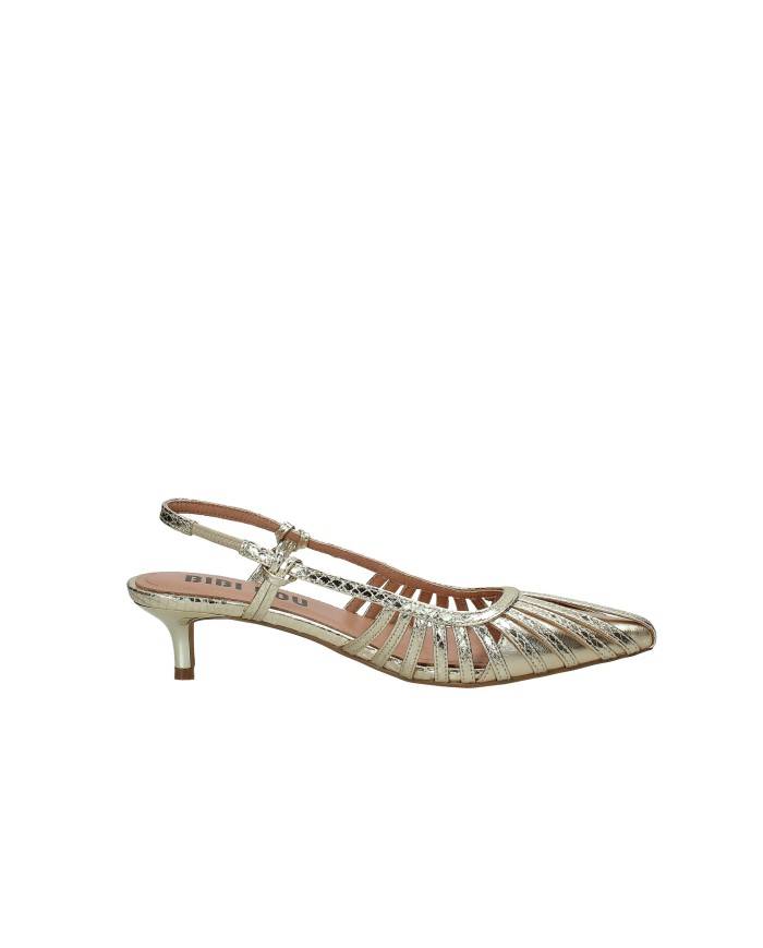 Bibi Lou 774z94hg Décolleté slingback in pelle laminata Oro