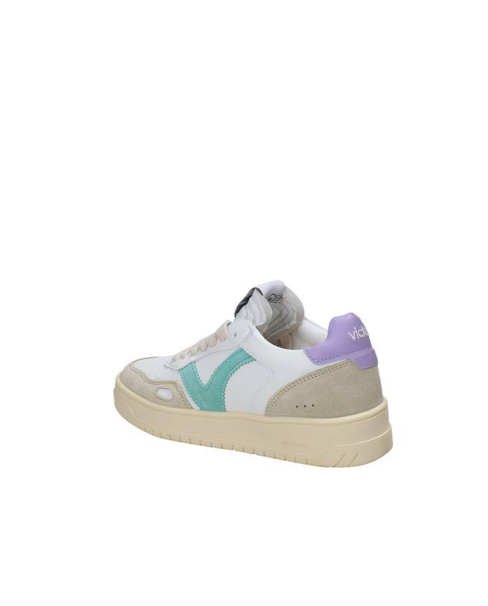 Victoria 1257101 Sneaker sportiva donna in pelle e camoscio Bianco e Beige