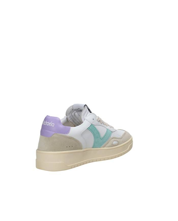 Victoria 1257101 Sneaker sportiva donna in pelle e camoscio Bianco e Beige