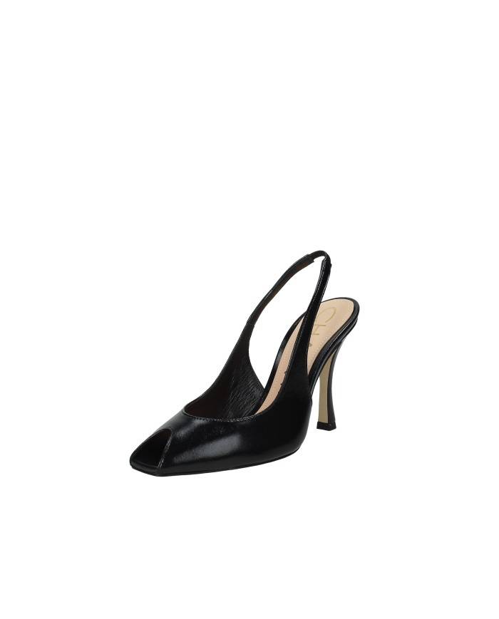 Chantal 3108 Dècollettè slingback alta spuntata in pelle lucida Verlux Nero