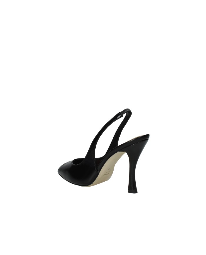 Chantal 3108 Dècollettè slingback alta spuntata in pelle lucida Verlux Nero