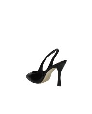 Chantal 3108 Dècollettè slingback alta spuntata in pelle lucida Verlux Nero