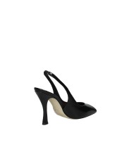 Chantal 3108 Dècollettè slingback alta spuntata in pelle lucida Verlux Nero