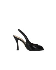 Chantal 3108 Dècollettè slingback alta spuntata in pelle lucida Verlux Nero