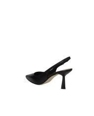 Chantal 3006 Dècollettè slingback alta in vera pelle Nero