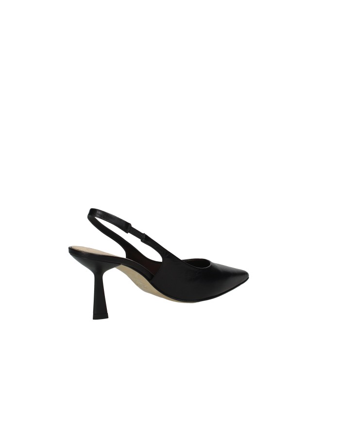 Chantal 3006 Dècollettè slingback alta in vera pelle Nero