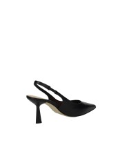 Chantal 3006 Dècollettè slingback alta in vera pelle Nero