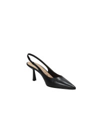 Chantal 3006 Dècollettè slingback alta in vera pelle Nero