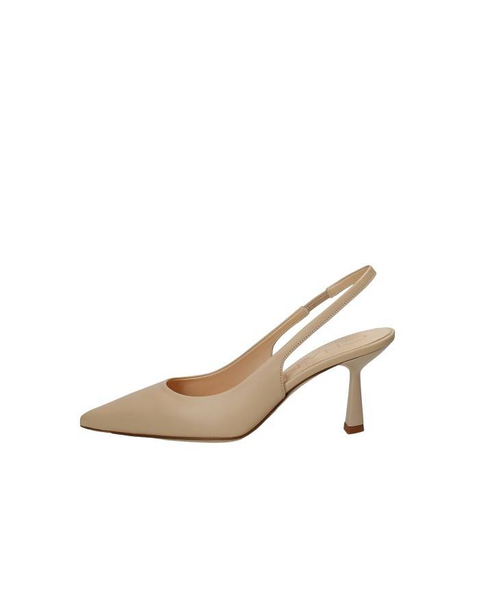 Chantal 3006 Dècollettè slingback alta in vera pelle Nude