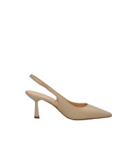 Chantal 3006 Dècollettè slingback alta in vera pelle Nude