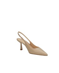 Chantal 3006 Dècollettè slingback alta in vera pelle Nude