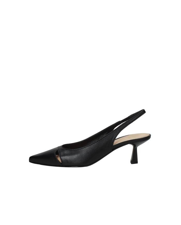 Chantal 3010 Dècollettè slingback in vera pelle Nero