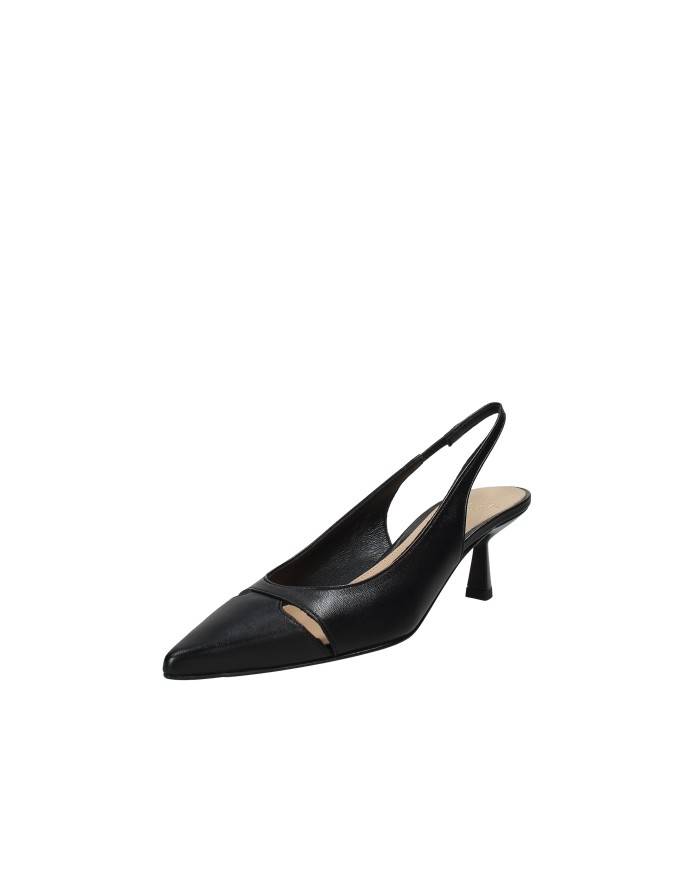 Chantal 3010 Dècollettè slingback in vera pelle Nero