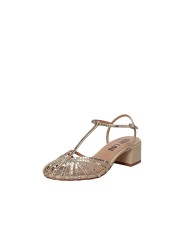 Bibi Lou 561z75vk Sandali con tacco in pelle e strass Beige
