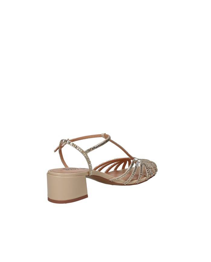Bibi Lou 561z75vk Sandali con tacco in pelle e strass Beige