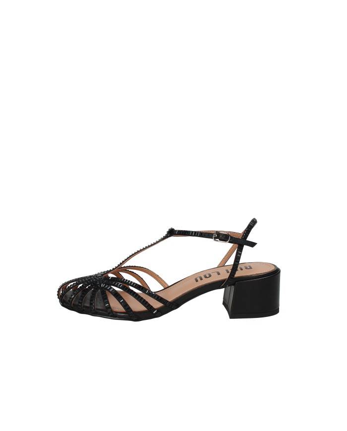 Bibi Lou 561z75vk Sandali con tacco in pelle e strass Nero
